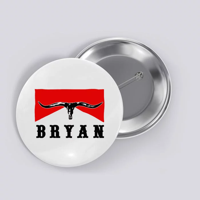 Bryan Bullhead Western Cowboy Cow Skull Button