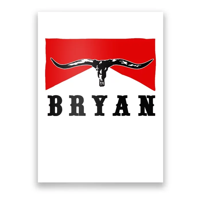 Bryan Bullhead Western Cowboy Cow Skull Poster