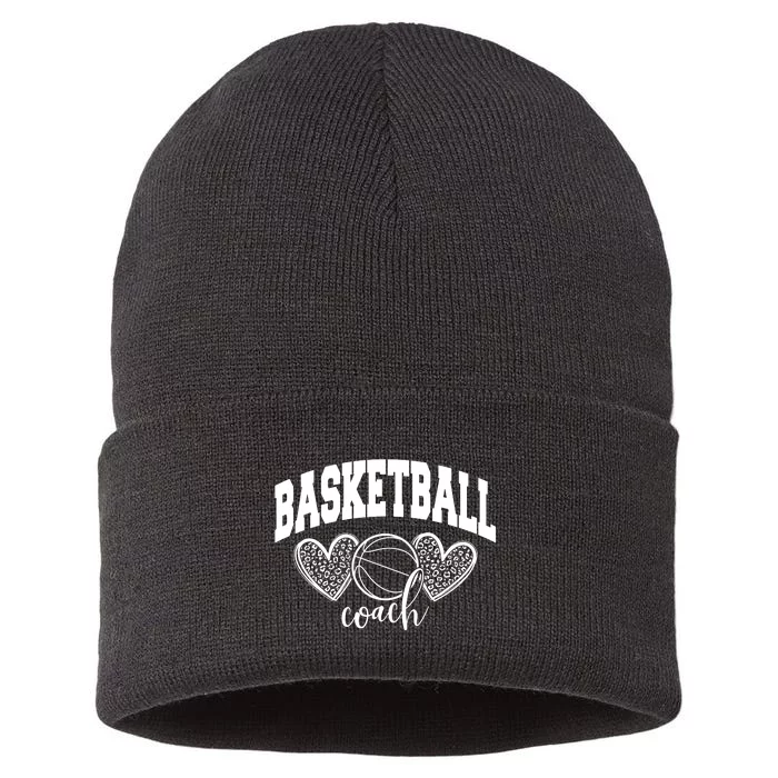 Basketball Coach Leopard Print Sustainable Knit Beanie