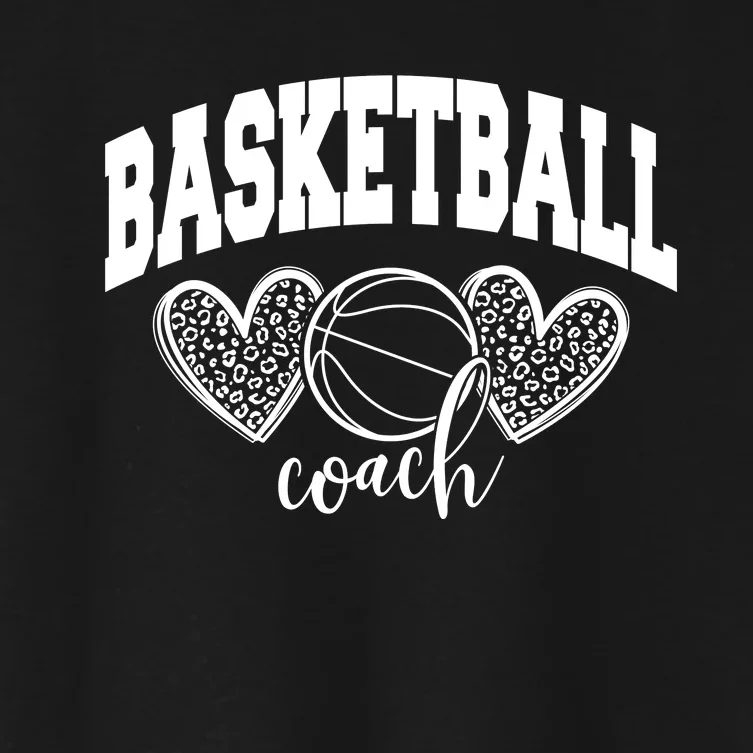 Basketball Coach Leopard Print Women's Crop Top Tee