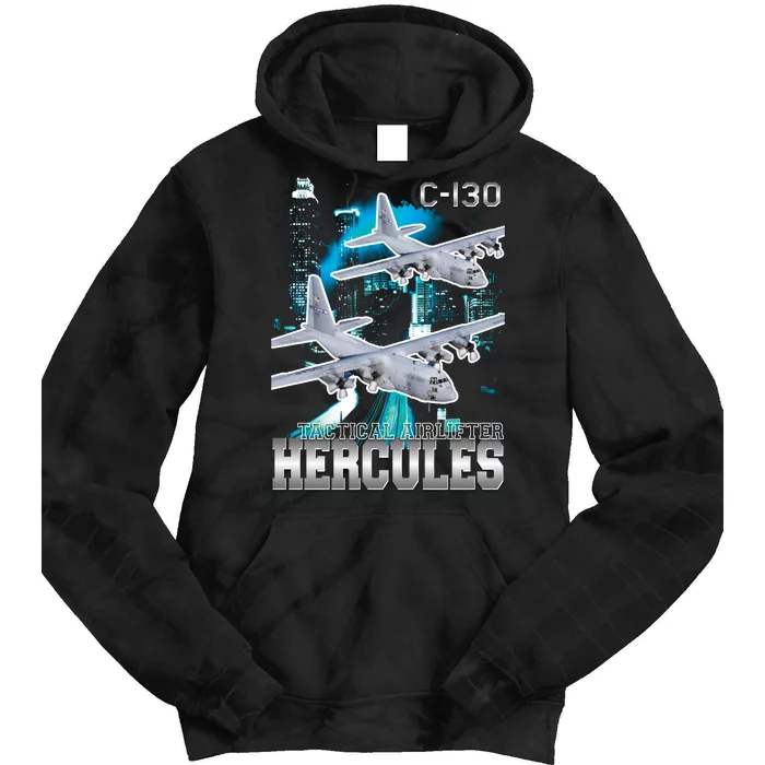 Bootleg C 130 Hercules USAF Aircraft Tie Dye Hoodie