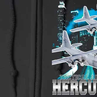 Bootleg C 130 Hercules USAF Aircraft Full Zip Hoodie