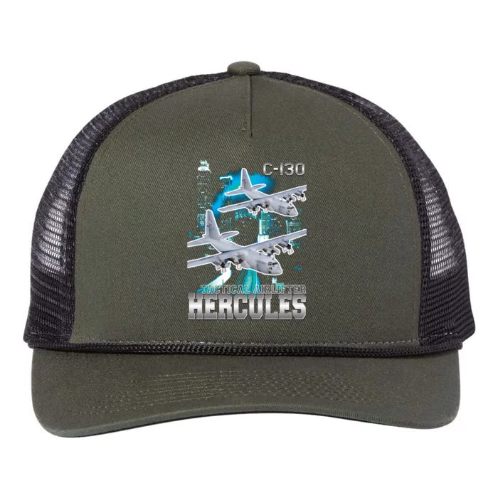 Bootleg C 130 Hercules USAF Aircraft Retro Rope Trucker Hat Cap