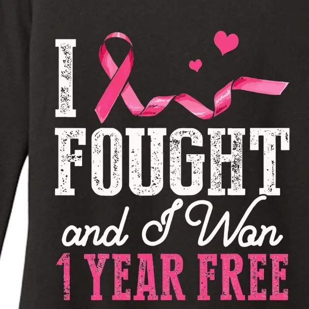 Breast Cancerversary 1 Year Breast Cancer Free Gift Womens CVC Long Sleeve Shirt