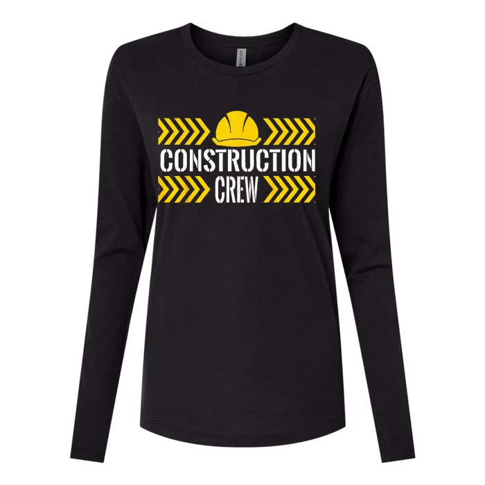 Birthday Crew 1st Construction Birthday Truck Party Womens Cotton Relaxed Long Sleeve T-Shirt