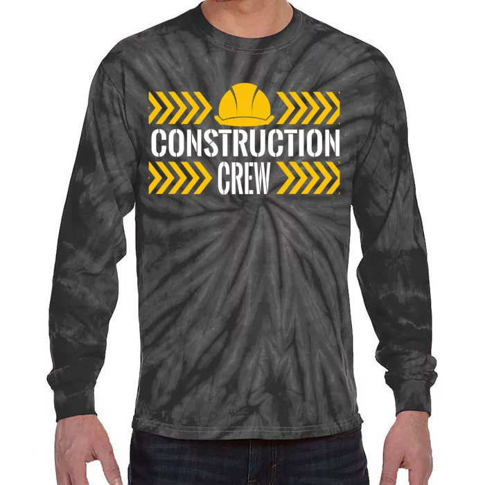 Birthday Crew 1st Construction Birthday Truck Party Tie-Dye Long Sleeve Shirt