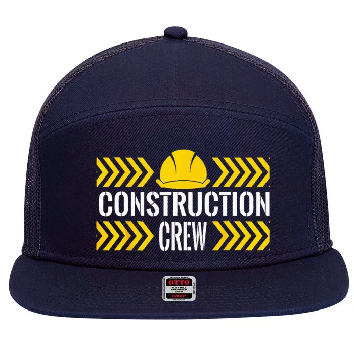 Birthday Crew 1st Construction Birthday Truck Party 7 Panel Mesh Trucker Snapback Hat