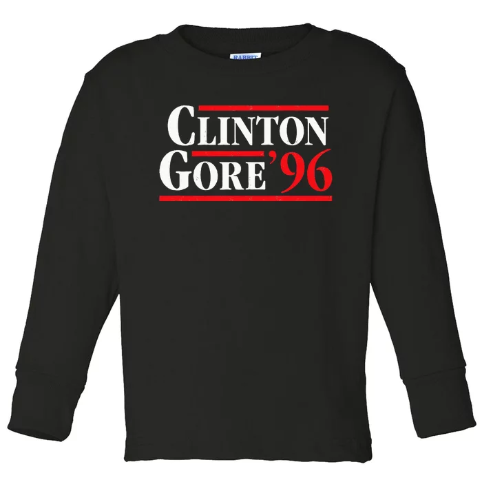 Bill Clinton 1996 Retro Presidential Campaign Toddler Long Sleeve Shirt