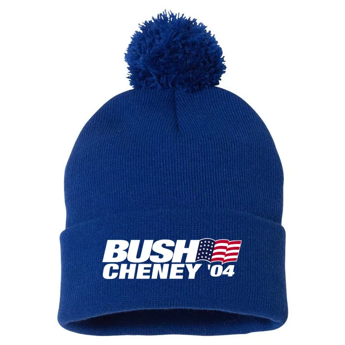 Bush Cheney 2004 Election Campaign Logo Gift Pom Pom 12in Knit Beanie