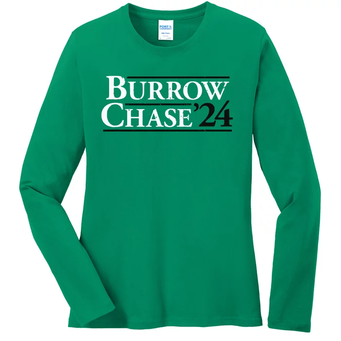 Burrow Chase 2024 Funny Burrow Chase 24 Ladies Long Sleeve Shirt