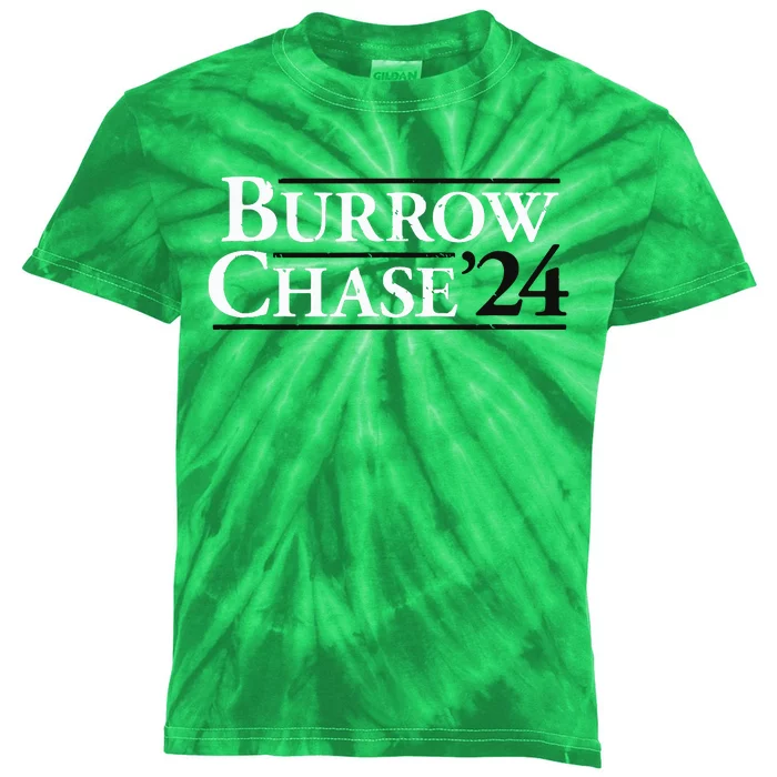 Burrow Chase 2024 Funny Burrow Chase 24 Kids Tie-Dye T-Shirt