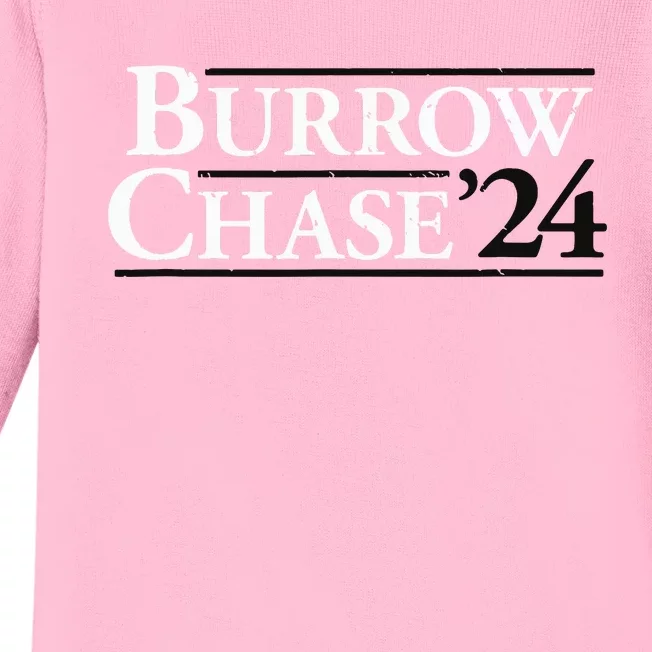 Burrow Chase 2024 Funny Burrow Chase 24 Baby Long Sleeve Bodysuit