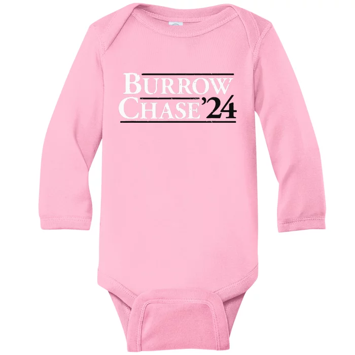 Burrow Chase 2024 Funny Burrow Chase 24 Baby Long Sleeve Bodysuit