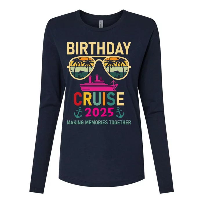 Birthday Cruise 2025 Making Memories Together Sunglasses Womens Cotton Relaxed Long Sleeve T-Shirt