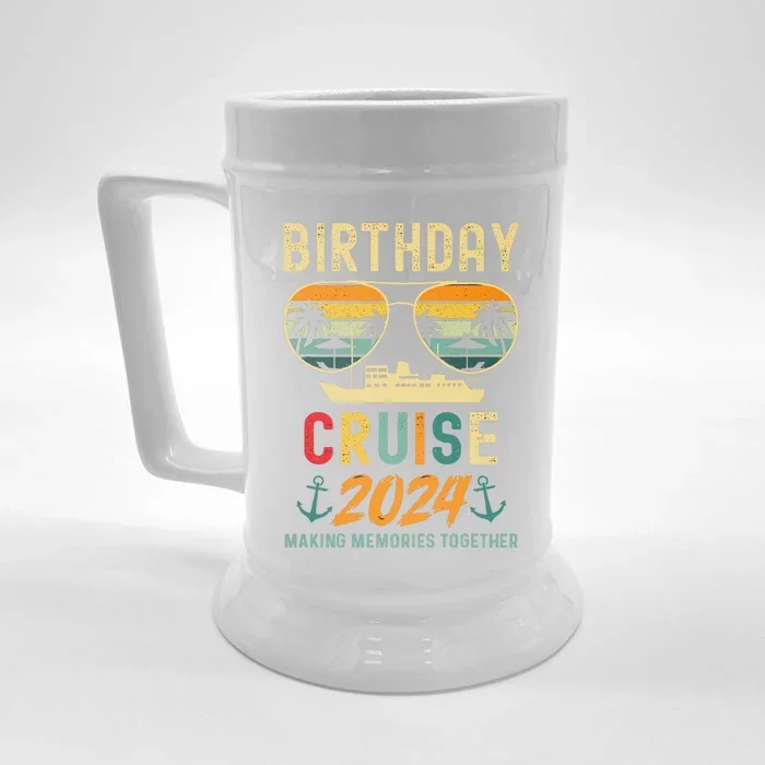 Birthday Cruise 2024 Squad Family Vacation Summer Front & Back Beer Stein