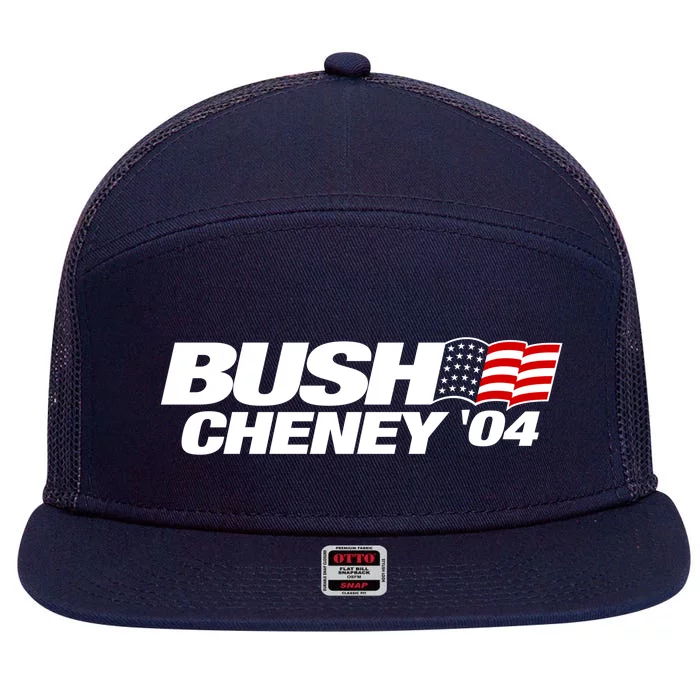 Bush Cheney 2004 Election Campaign Logo Gift 7 Panel Mesh Trucker Snapback Hat