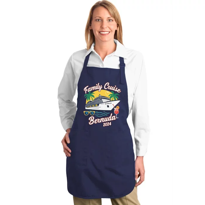 Bermuda Cruise 2024 Family Friends Group Vacation Matching Full-Length Apron With Pocket