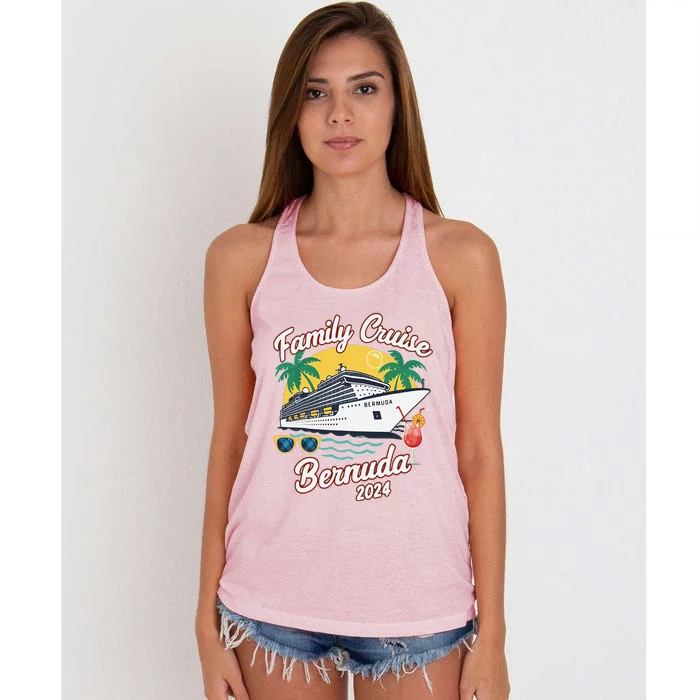 Bermuda Cruise 2024 Family Friends Group Vacation Matching Women's Knotted Racerback Tank