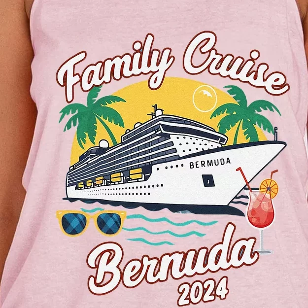 Bermuda Cruise 2024 Family Friends Group Vacation Matching Women's Knotted Racerback Tank