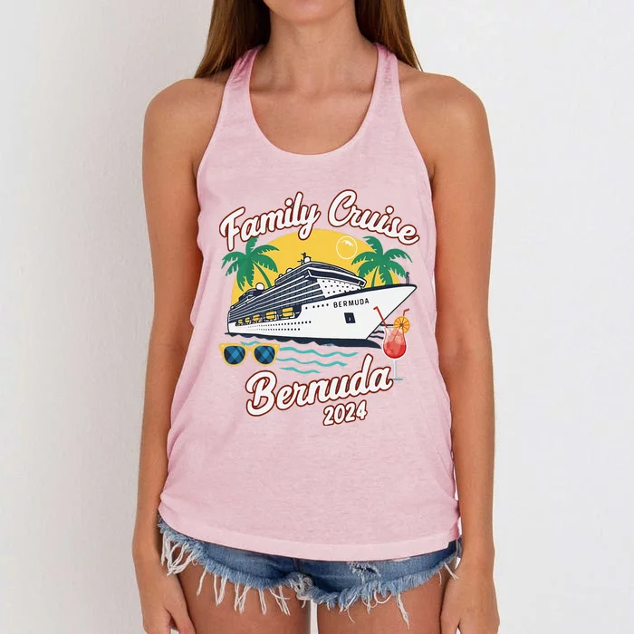 Bermuda Cruise 2024 Family Friends Group Vacation Matching Women's Knotted Racerback Tank