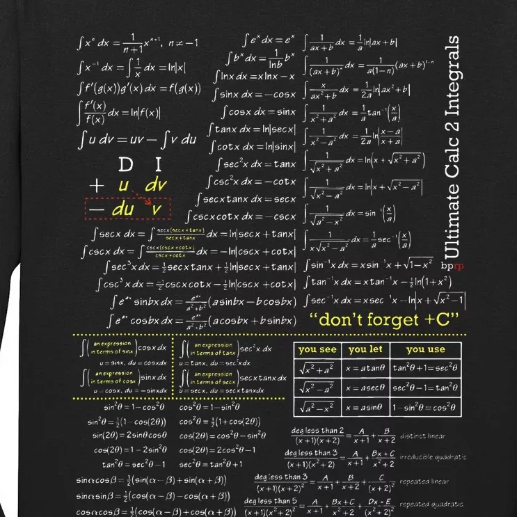 Blackpenredpen Calculus 2 Ultimate Integral Tall Long Sleeve T-Shirt