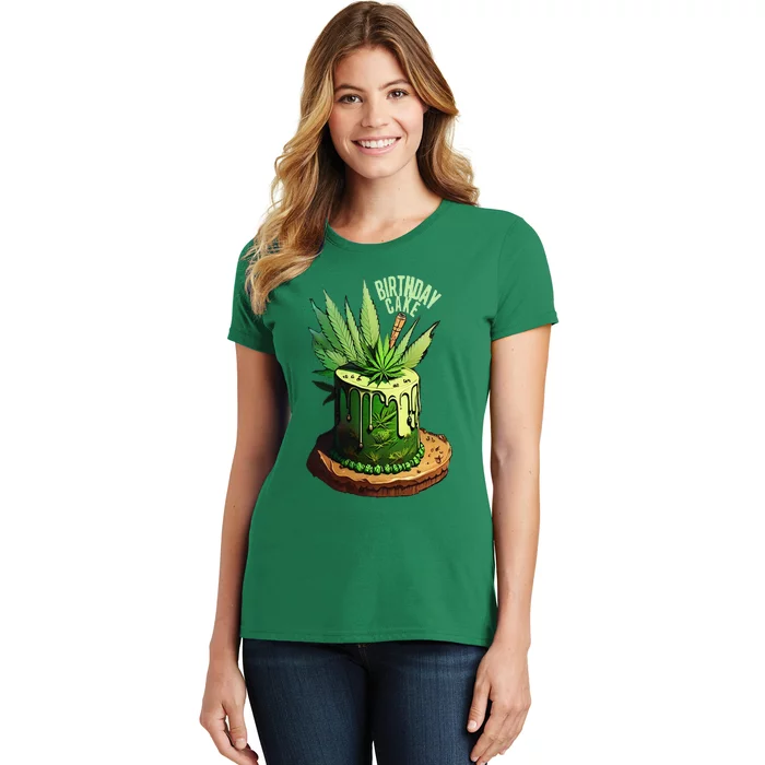 Birthday Cake 420 Cannabis Culture Stoner Weed Strain Women's T-Shirt