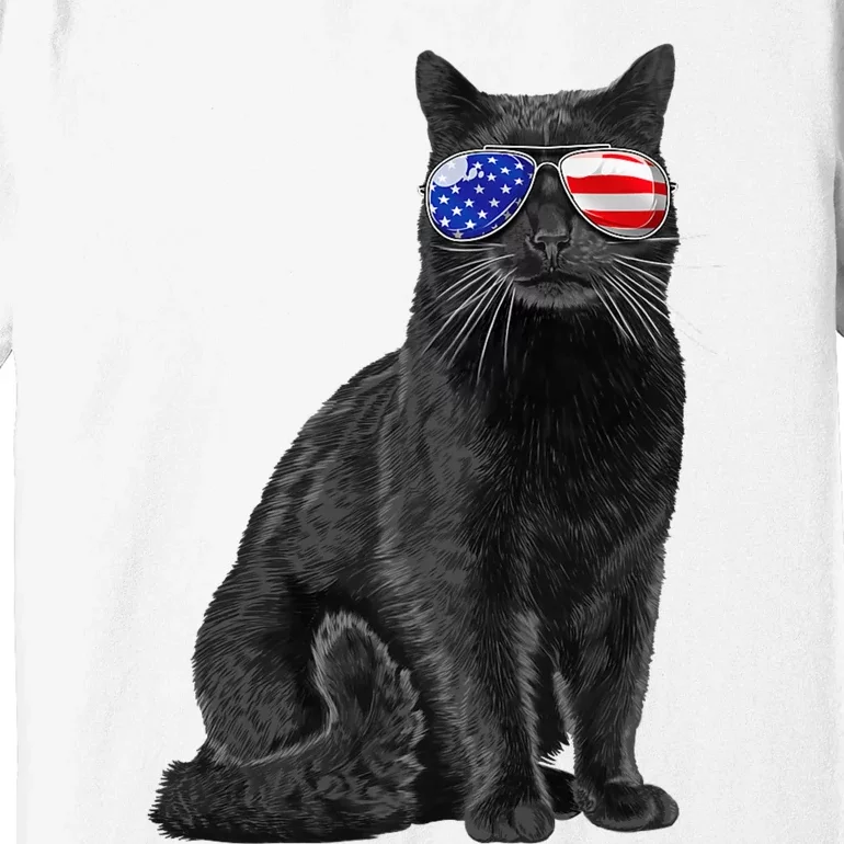 Black Cat 4th Of July Meowica American Flag Gifts Premium T-Shirt