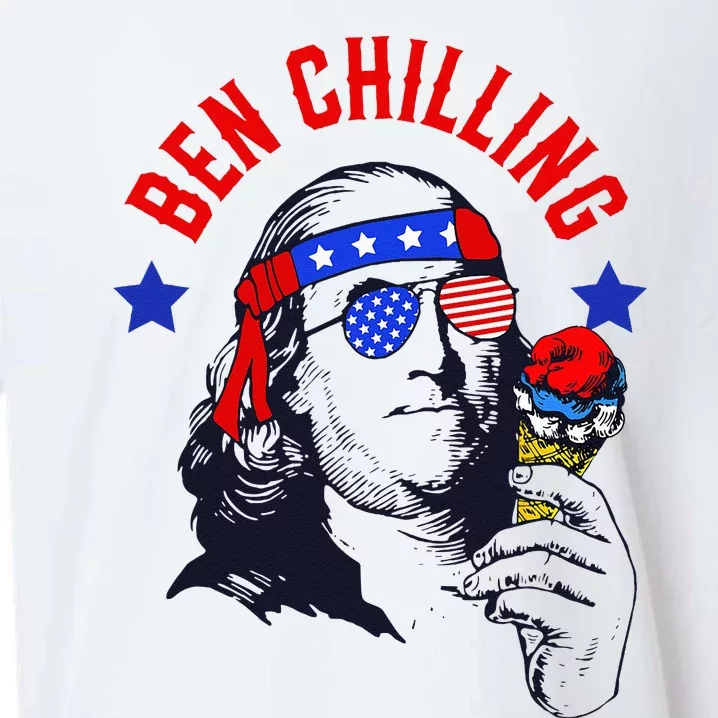 Ben Chilling 4th Of July Ben Franklin Ice Cream Meme US Flag Sueded Cloud Jersey T-Shirt