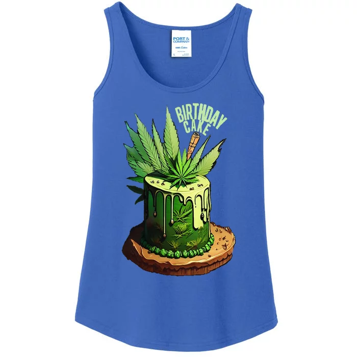 Birthday Cake 420 Cannabis Culture Stoner Weed Strain Ladies Essential Tank