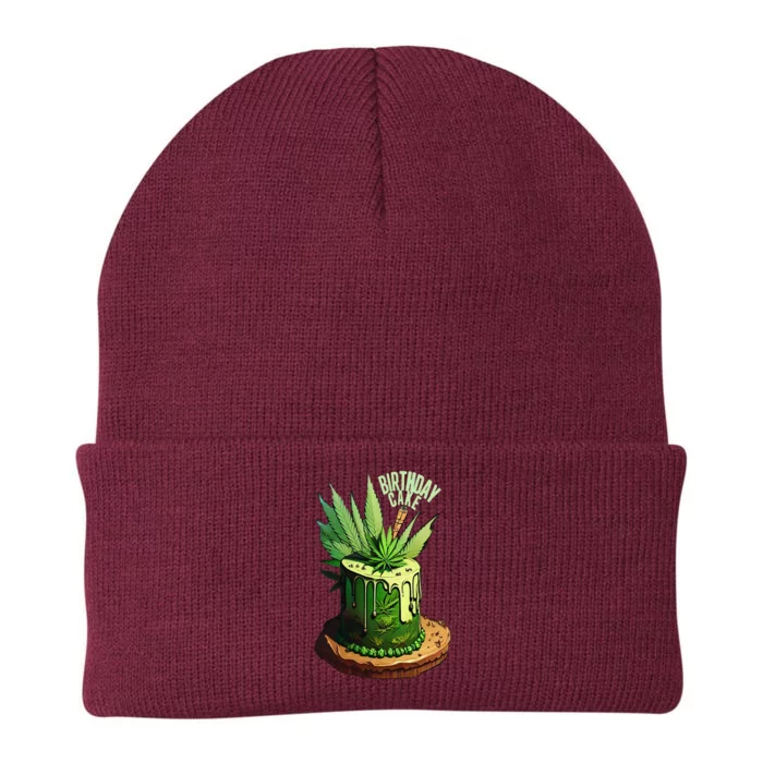 Birthday Cake 420 Cannabis Culture Stoner Weed Strain Knit Cap Winter Beanie