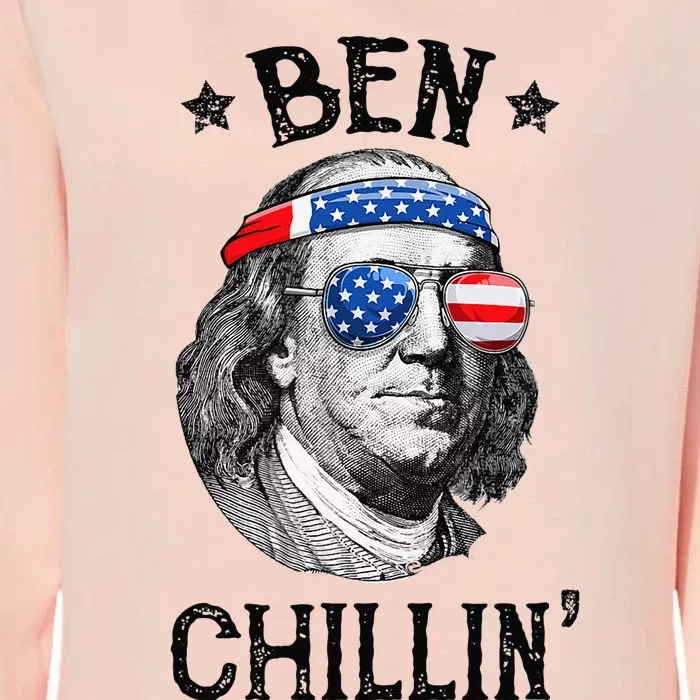 Ben Chillin 4th of July Ben Franklin USA Independence Flag Womens California Wash Sweatshirt