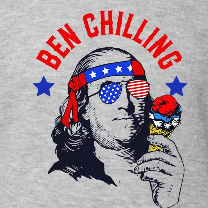 Ben Chilling 4th of July Ben Franklin Ice Cream Meme US Flag Toddler Sweatshirt