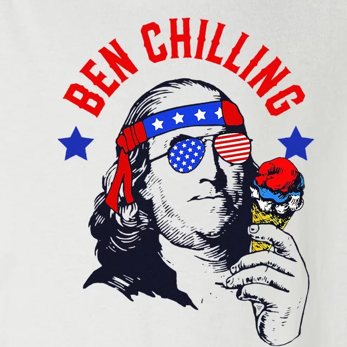 Ben Chilling 4th of July Ben Franklin Ice Cream Meme US Flag Toddler Long Sleeve Shirt