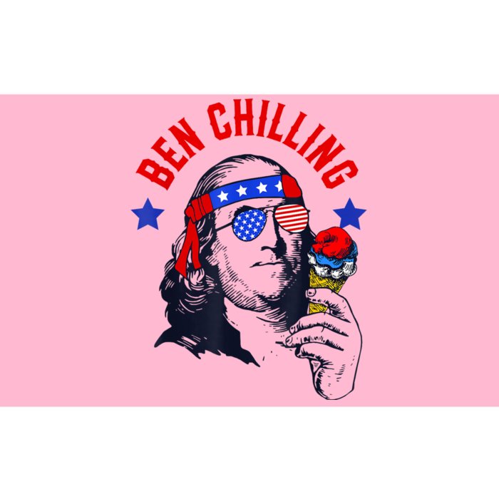 Ben Chilling 4th Of July Ben Franklin Ice Cream Meme US Flag Bumper Sticker