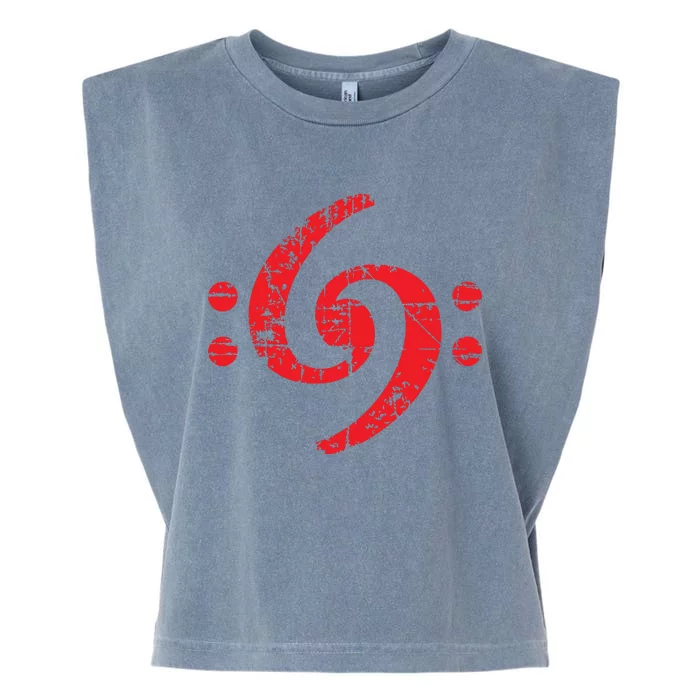 Bass Clef 69 Vintage Red Bassist Bass Player Garment-Dyed Women's Muscle Tee