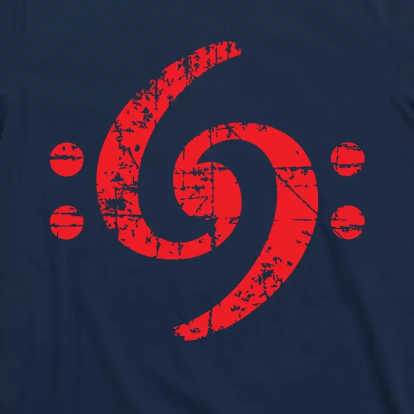 Bass Clef 69 Vintage Red Bassist Bass Player T-Shirt