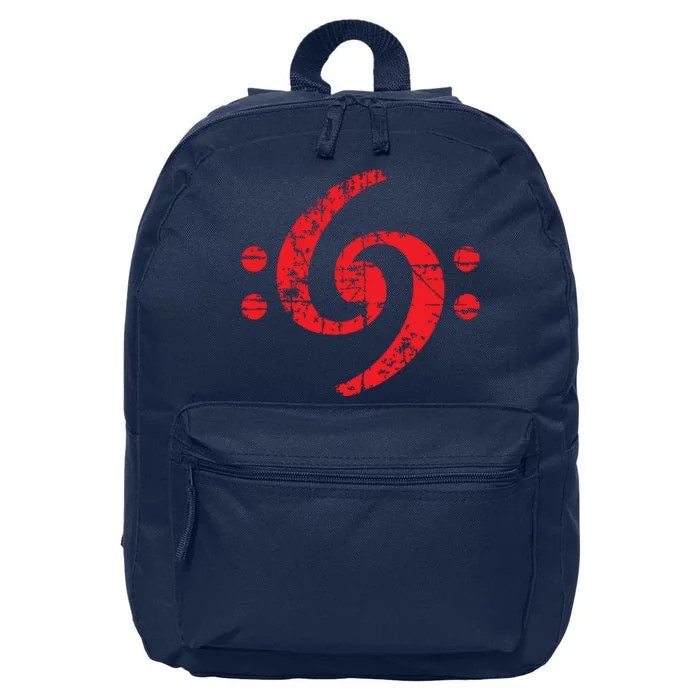 Bass Clef 69 Vintage Red Bassist Bass Player 16 in Basic Backpack