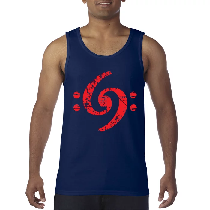 Bass Clef 69 Vintage Red Bassist Bass Player Tank Top