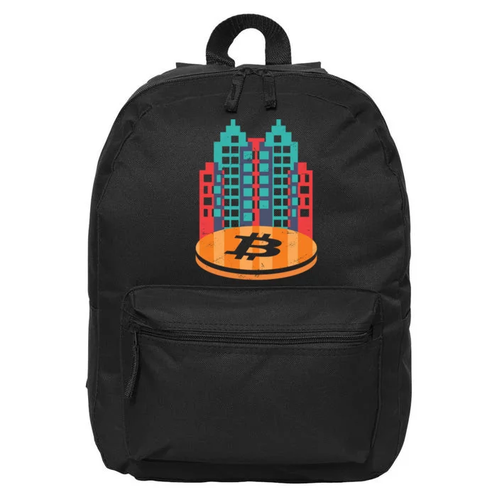 Bitcoin City 16 in Basic Backpack