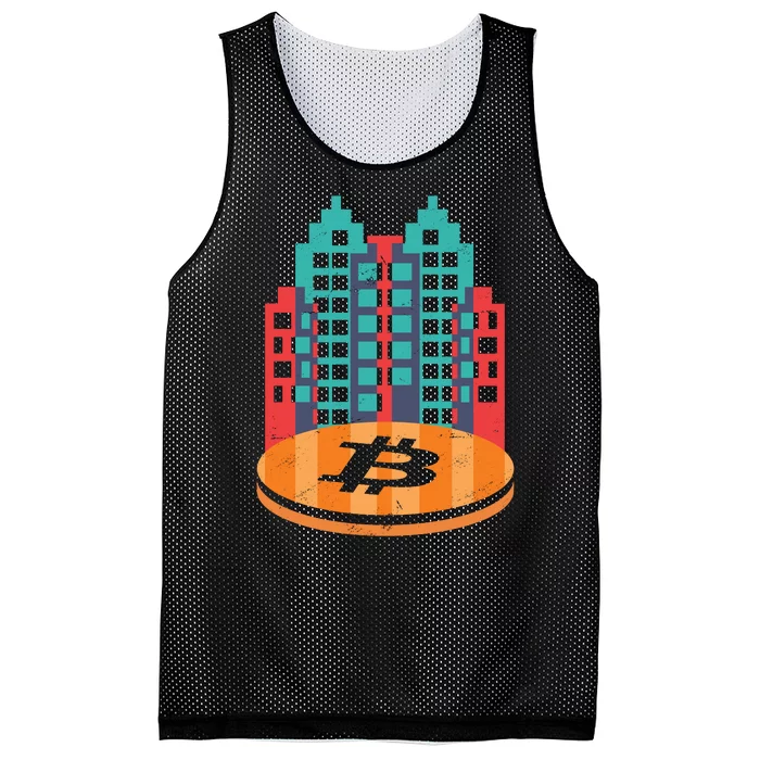 Bitcoin City Mesh Reversible Basketball Jersey Tank