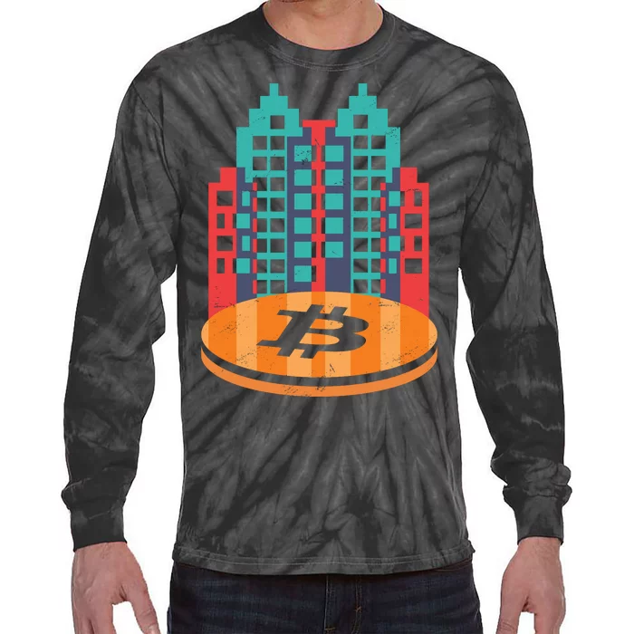 Bitcoin City Tie-Dye Long Sleeve Shirt