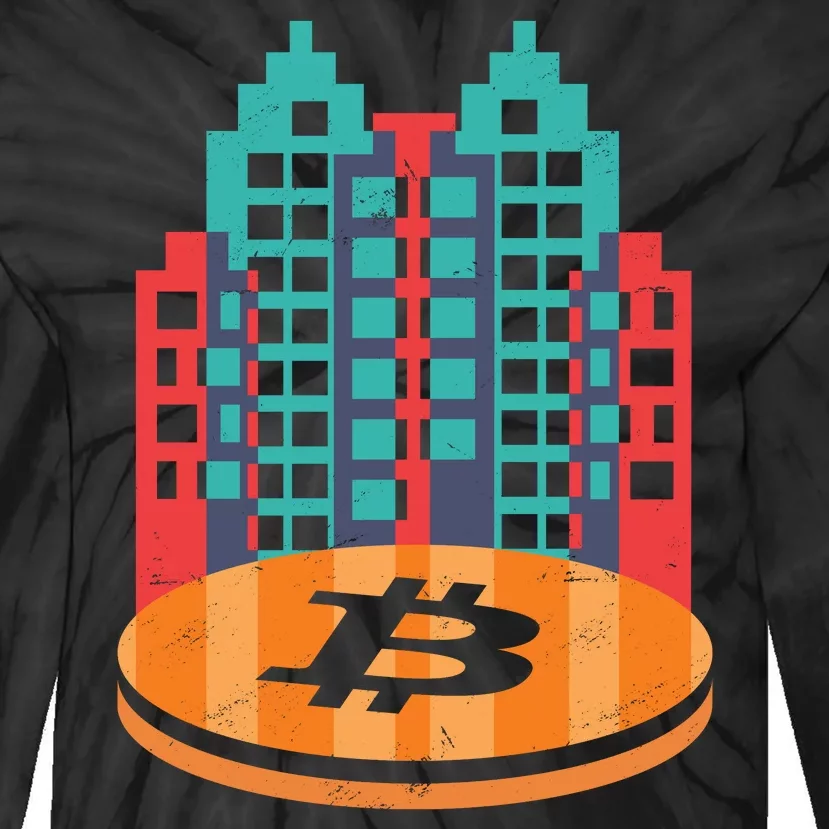 Bitcoin City Tie-Dye Long Sleeve Shirt