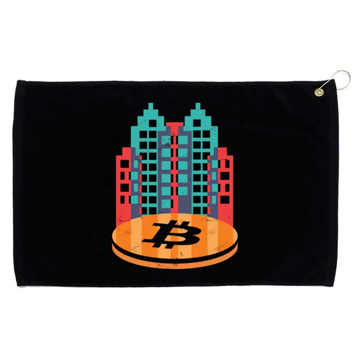 Bitcoin City Grommeted Golf Towel