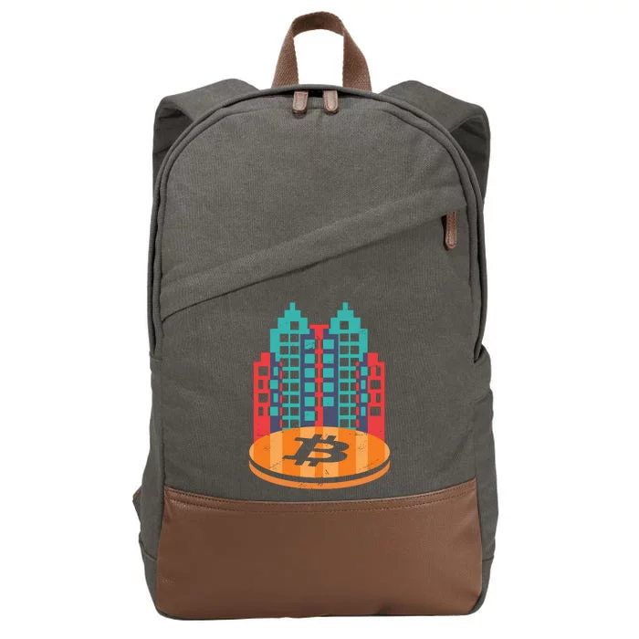 Bitcoin City Cotton Canvas Backpack