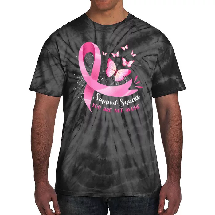 Breast Cancer Awareness Ribbon Butterfly Tie-Dye T-Shirt