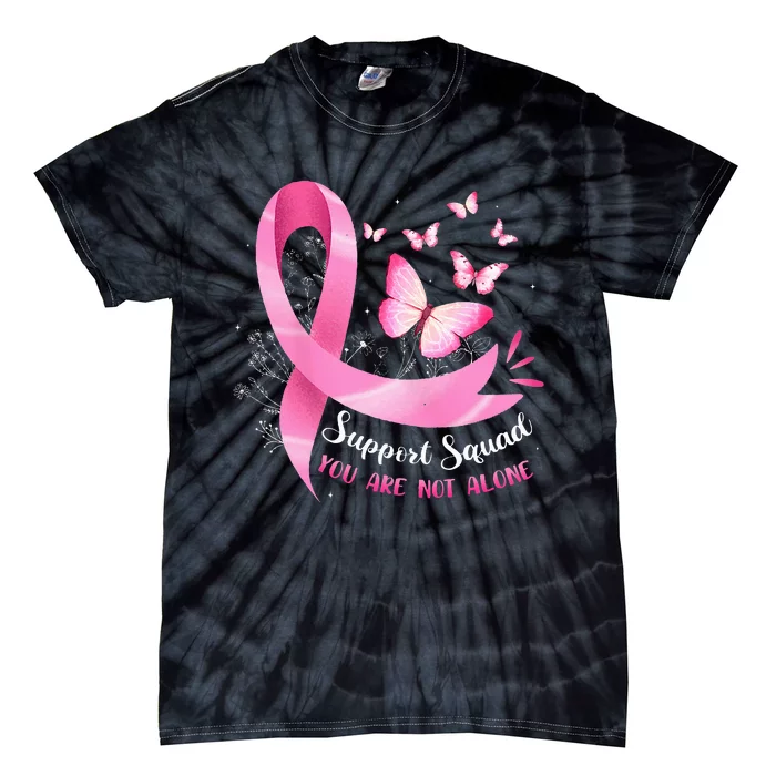 Breast Cancer Awareness Ribbon Butterfly Tie-Dye T-Shirt