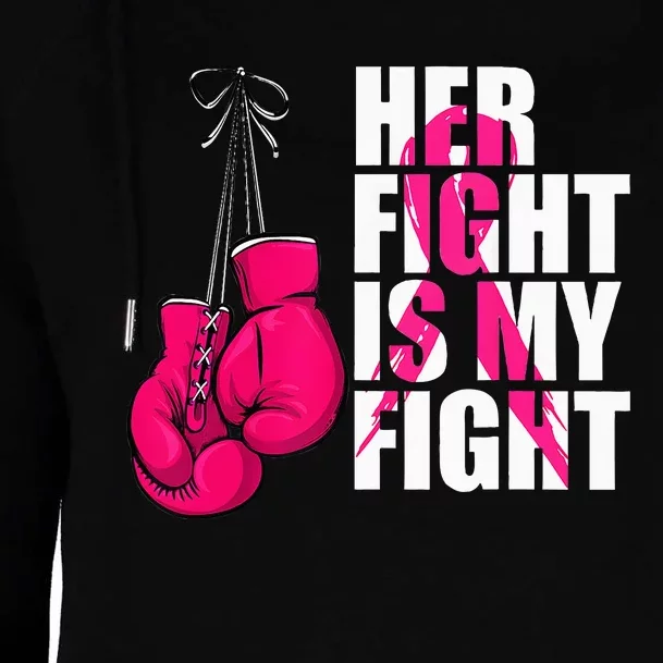 Breast Cancer Awareness Husband Support Squad Womens Funnel Neck Pullover Hood