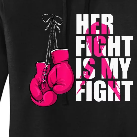 Breast Cancer Awareness Husband Support Squad Women's Pullover Hoodie