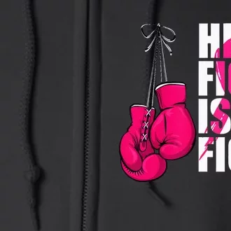 Breast Cancer Awareness Husband Support Squad Full Zip Hoodie