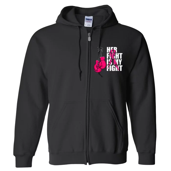 Breast Cancer Awareness Husband Support Squad Full Zip Hoodie